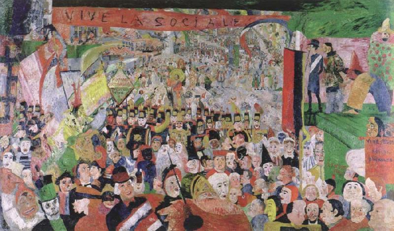 James Ensor christ s triumphant entry into brussels in 1889 china oil painting image